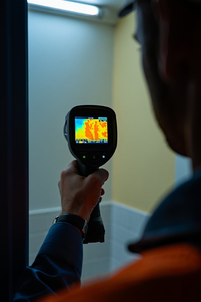 Termit aktivitesini gosteren termal kamera ekrani yakindan gorunum